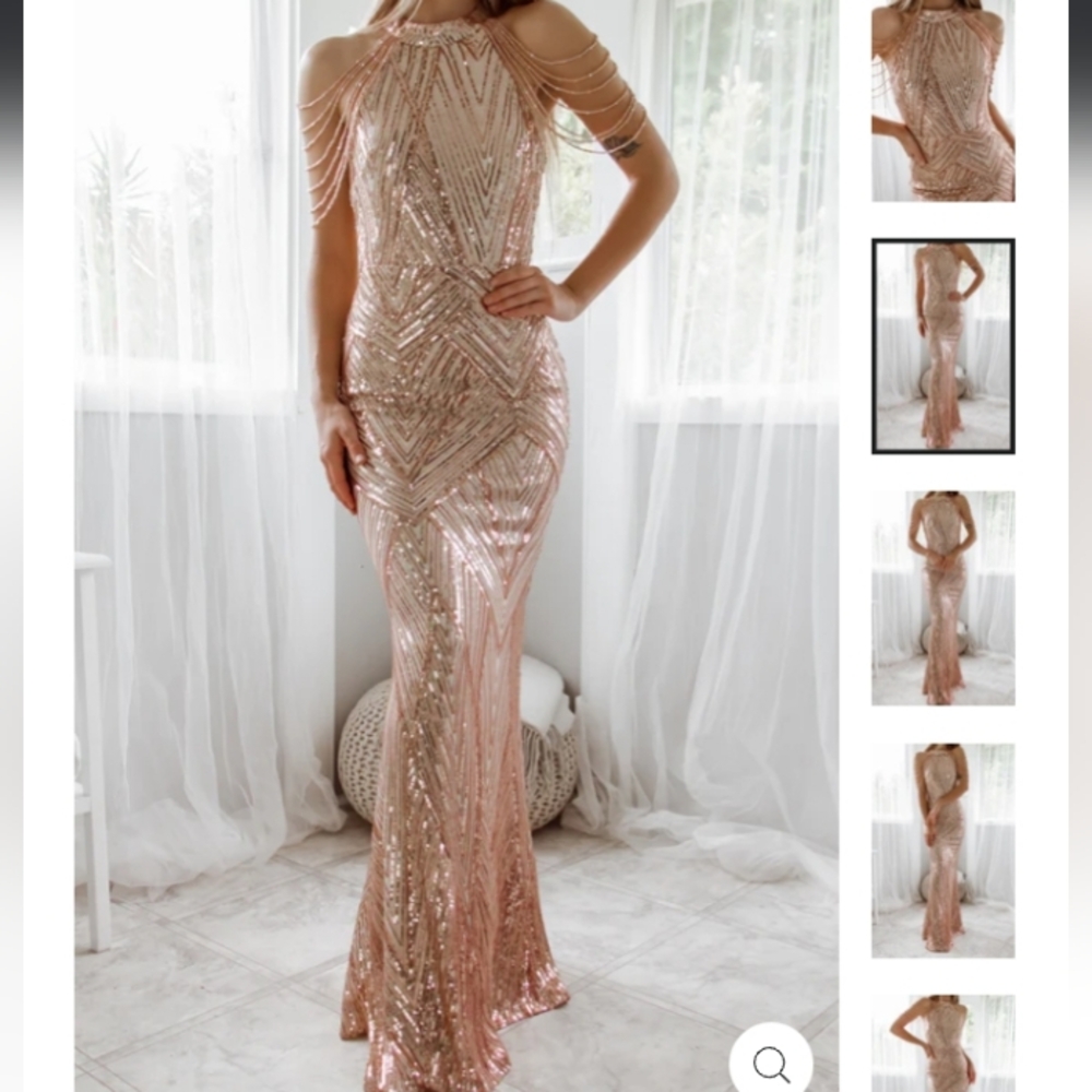 Sequin Gown - Rose Gold